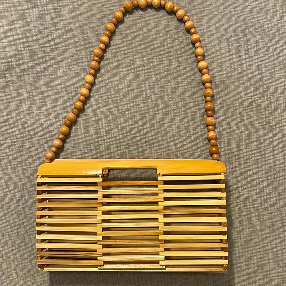 small wooden bag